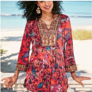 Soft Surroundings Samara Embellished Tunic Sz Lg